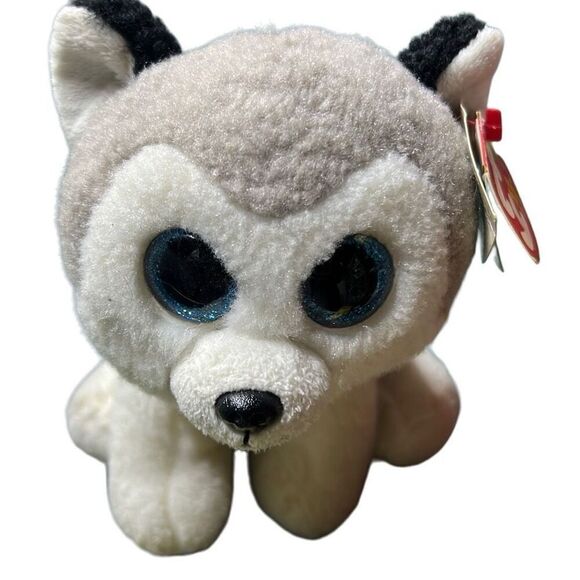 Ty Beanie Babies Original Gray & White Husky Dog Plush Blue Sparkle Eyes NWT - Picture 1 of 13